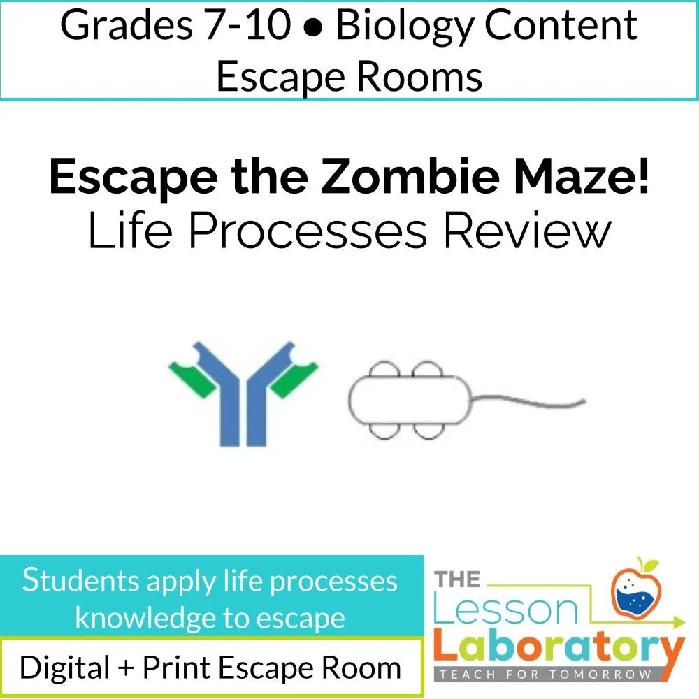 Life Processes Escape Room (Biology) | Google Forms Digital Review | Homeostasis, Blood Typing, Body Systems, Biomolecules