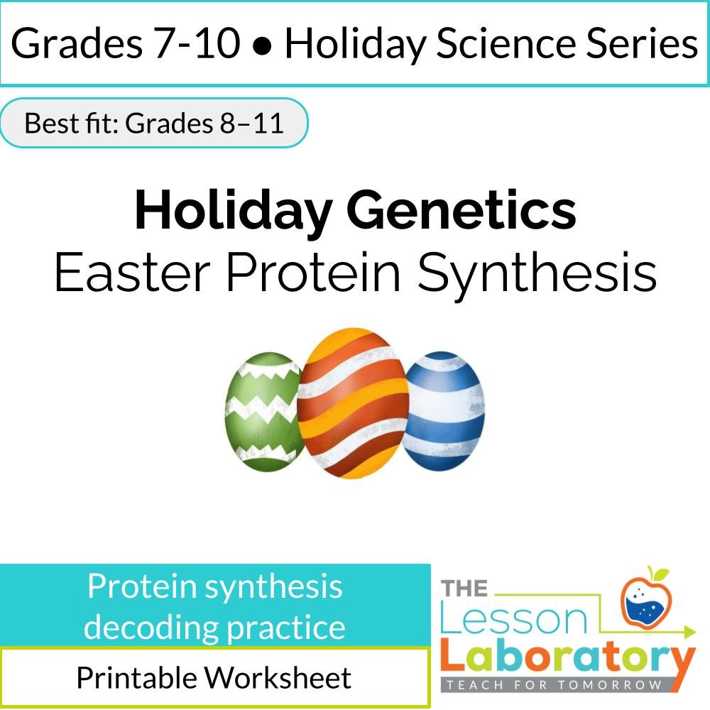 Easter Protein Synthesis Practice | DNA to Protein Worksheet