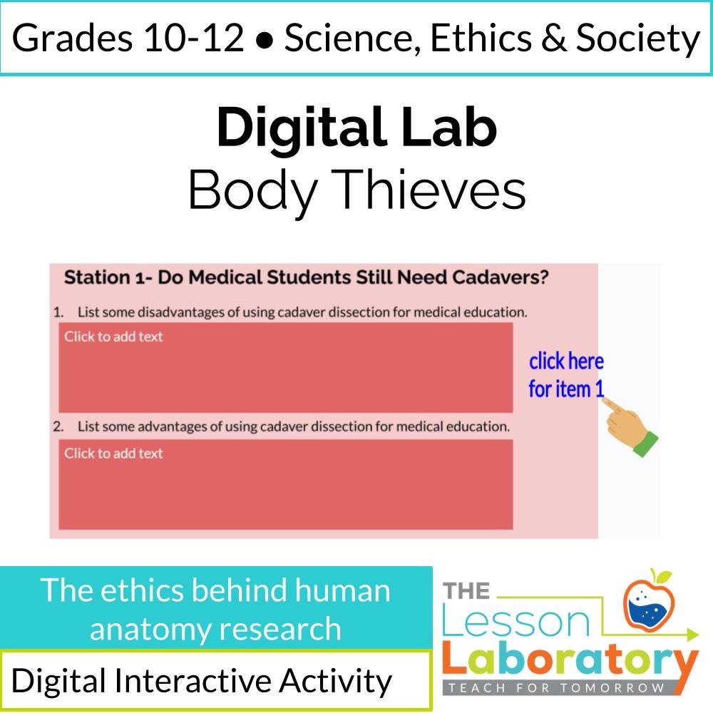 Body Thieves Bioethics Lab – Medical Ethics, Anatomy History & Henrietta Lacks Case Study