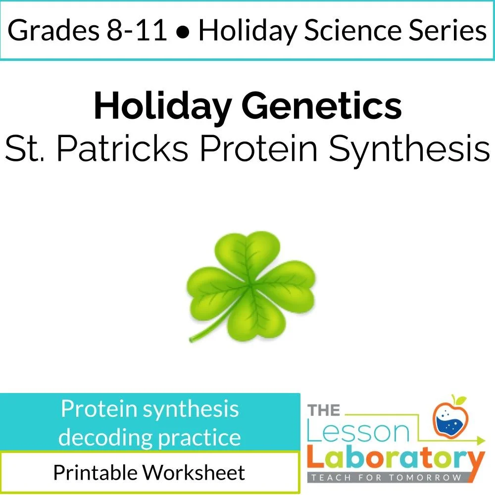 St. Patrick’s Day Protein Synthesis Worksheet | Transcription & Translation