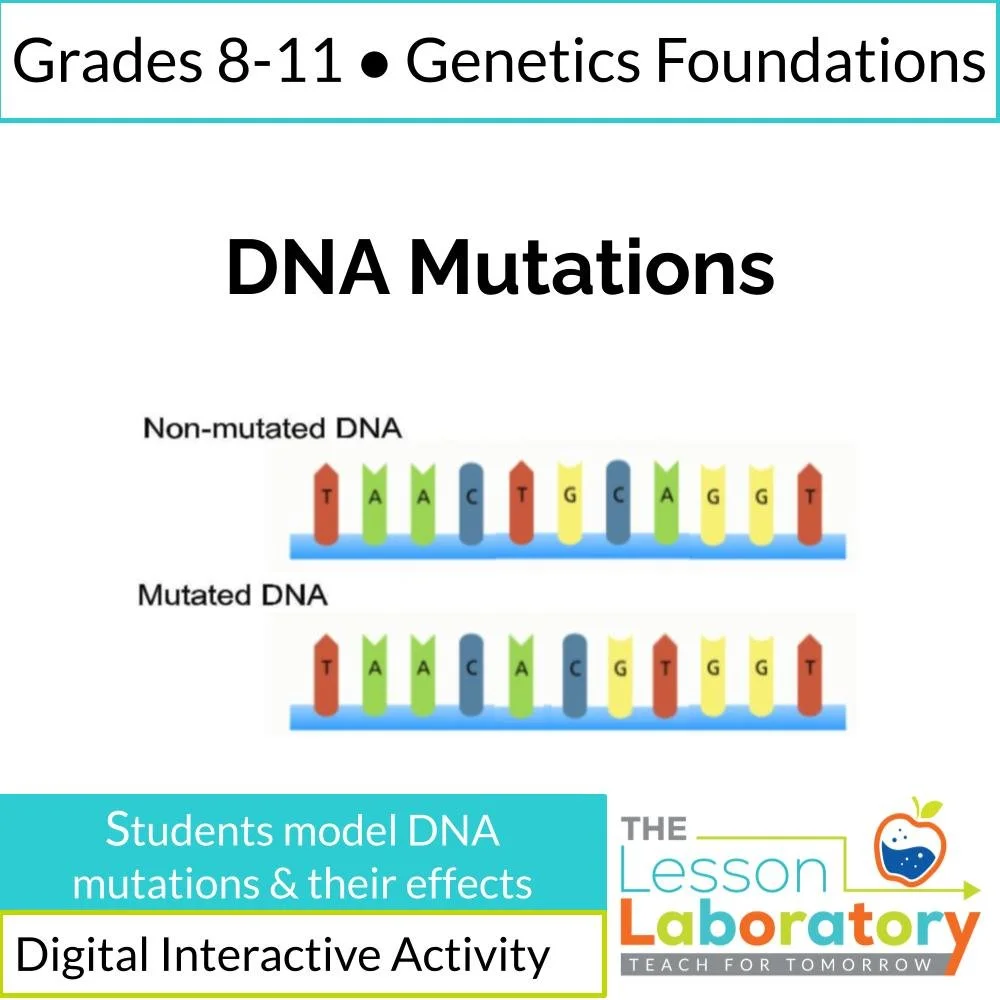 DNA Mutations Digital Lesson | Point, Frameshift & Inversion Mutations with Disease Research