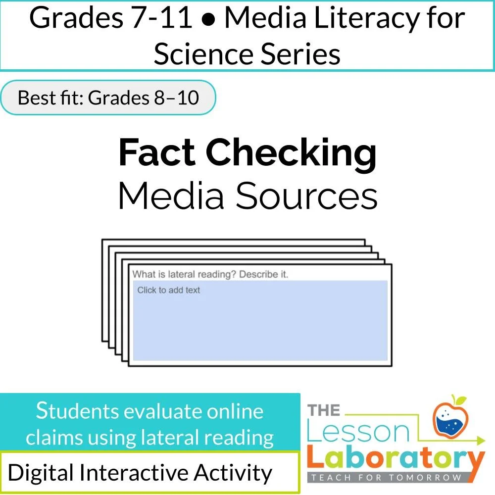 Lateral Reading & Fact Checking Lesson | Media Literacy, Misinformation, Digital Citizenship