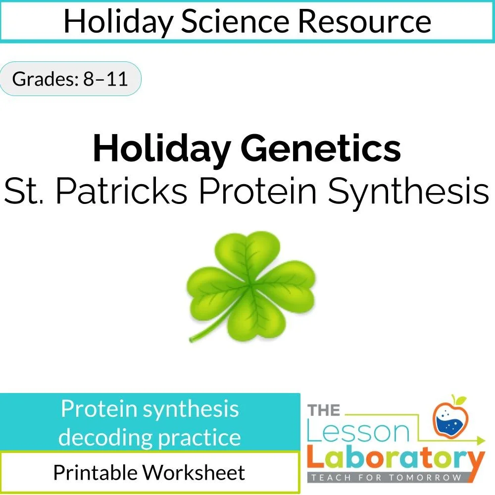St. Patrick’s Day Protein Synthesis Worksheet | Transcription & Translation