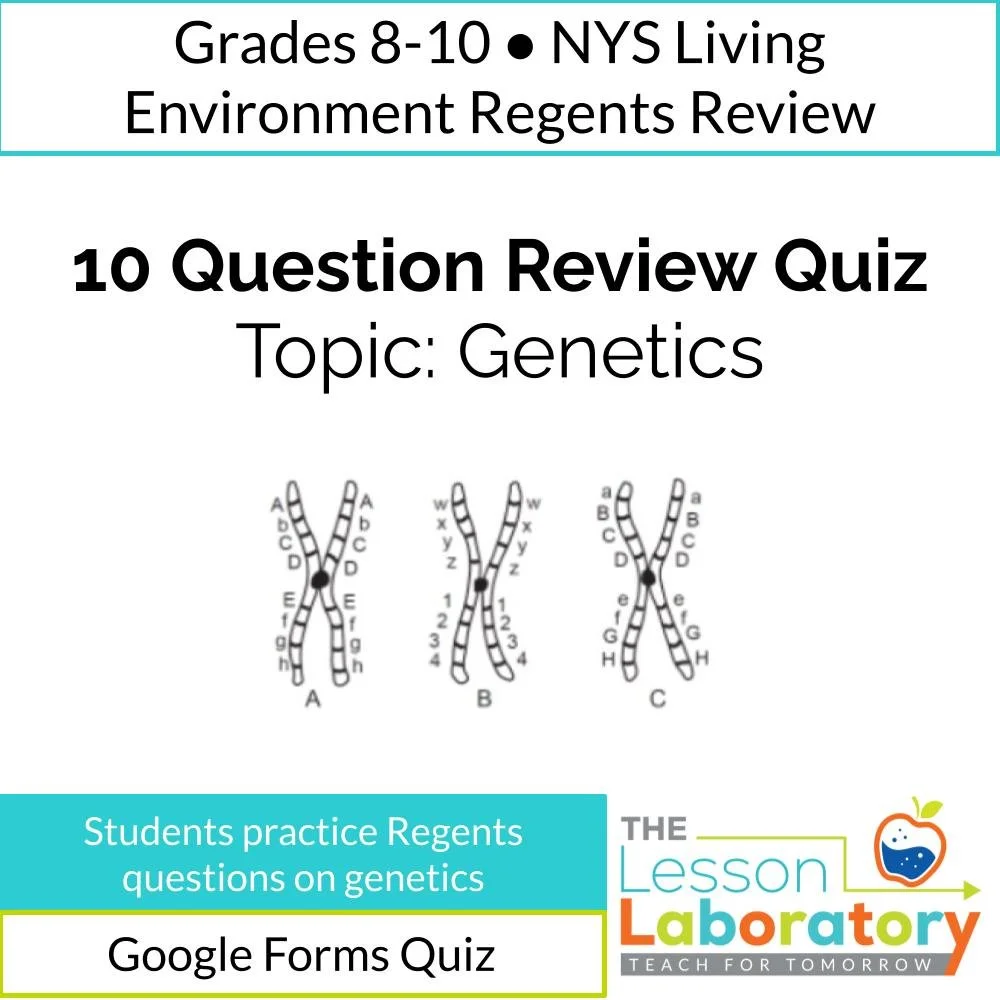 NYS Living Environment Regents Review: Genetics Quiz (Google Forms)