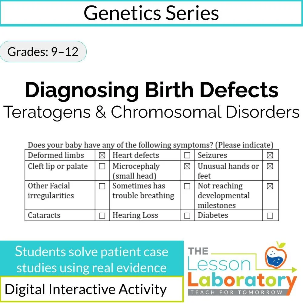 Diagnosing Birth Defects Digital Lab | Teratogens, Karyotypes ...