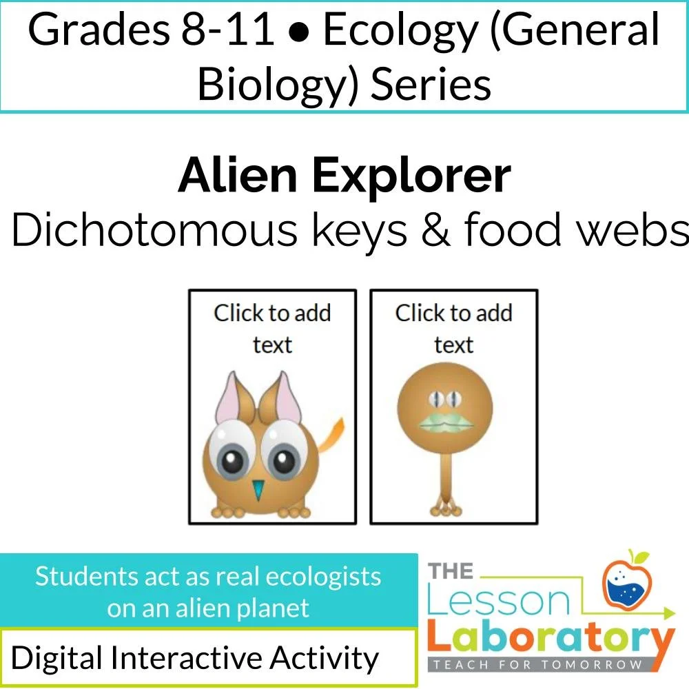 Alien Explorer Science Activity – Dichotomous Keys, Food Webs & Drag-and-Drop Ecosystem Analysis