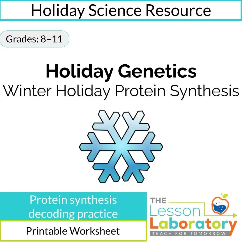 Winter Holiday Protein Synthesis Worksheet | Transcription & Translation