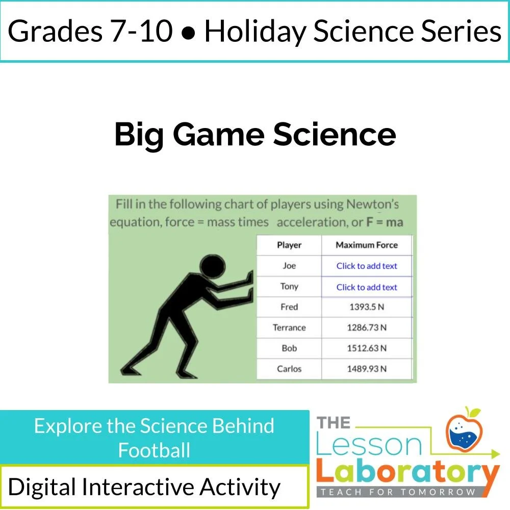Big Game Science Super STEM Activity- Biology, Chemistry & Physics Football Bowl