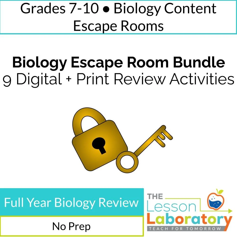 Biology Escape Room Bundle | 9 Digital Google Forms Activities | Cells, Genetics, Evolution, Ecology