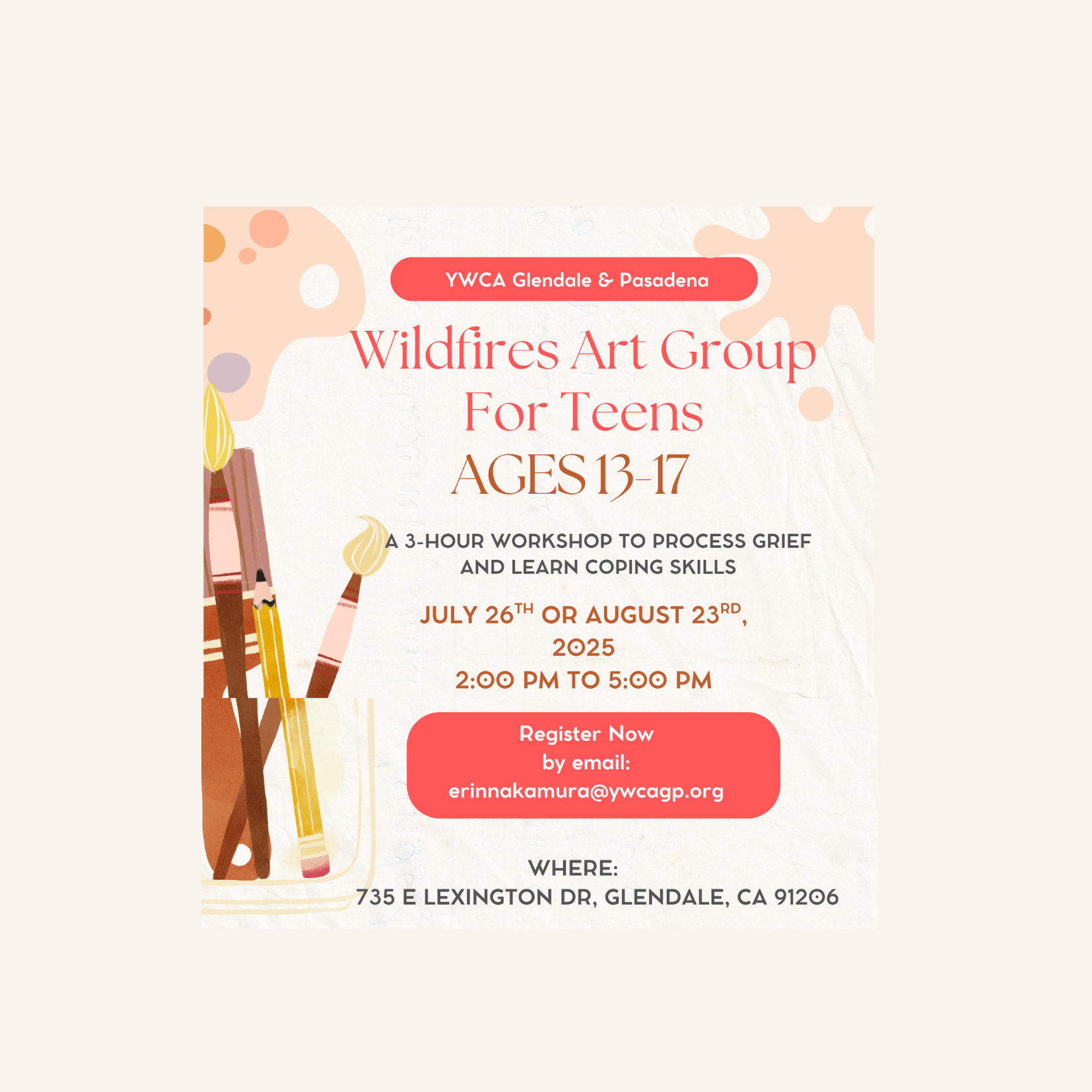 Wildfires Art Group for Teens (Ages 13–17)