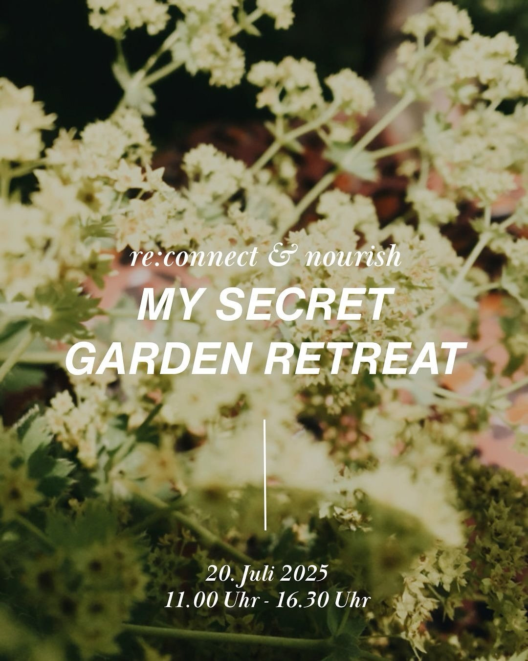 re:connect &amp; nourish your secret garden

Ich lade dich ein in meinen wilden und tats&auml;chlich auch geheimen Garten. F&uuml;r mich steht dieser Garten sinnbildlich f&uuml;r den wilden, unbeugsamen Teil in uns der sich nicht b&auml;ndigen l&auml