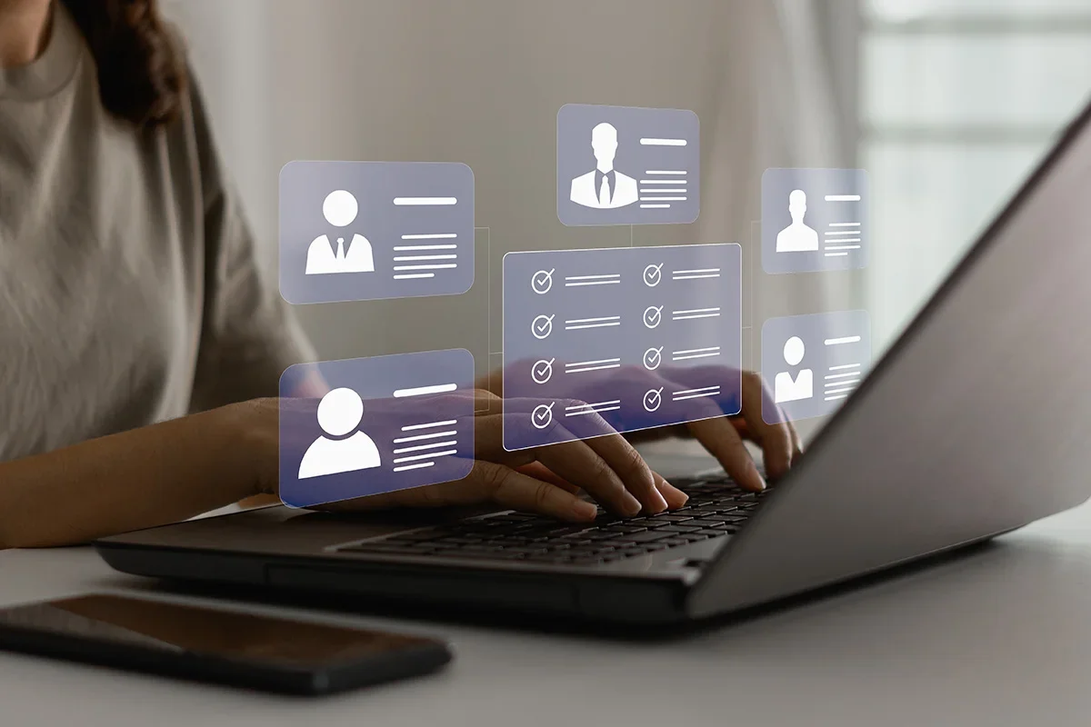 Researcher analysing digital consumer profiles on a laptop, illustrating how Consumer Closeness Research UK uses data-driven insight and structured processes to connect brands with real consumer experiences and build deeper understanding.
