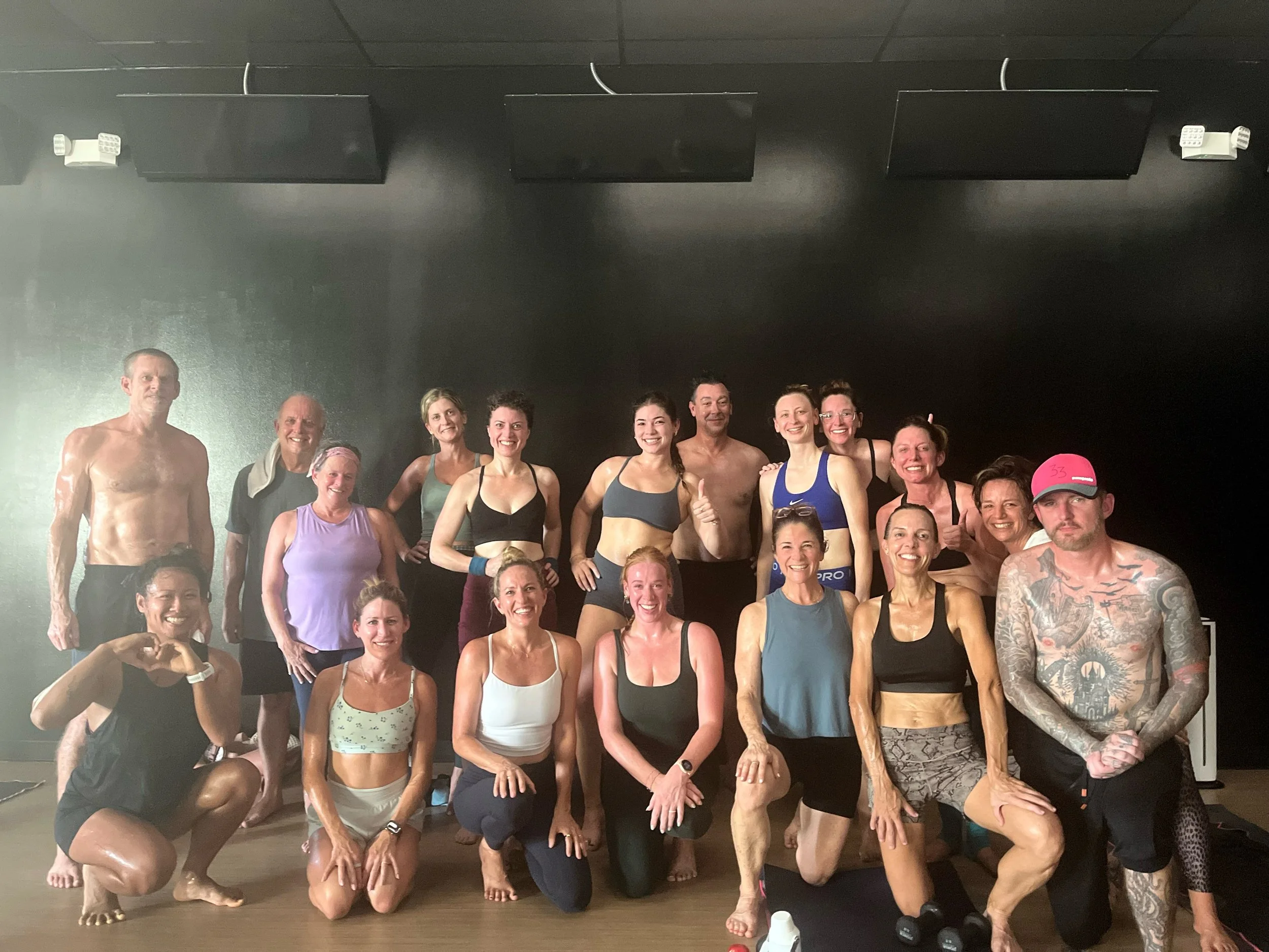 Showing up in 100&deg;+ heat! Look at those smiles&mdash;pure energy, totally unstoppable. 💥 Ready to find your crew and feel the burn? Step into the magic happening right now at 33 Hot Yoga 🔥👇 #community #ojai #hotpilates