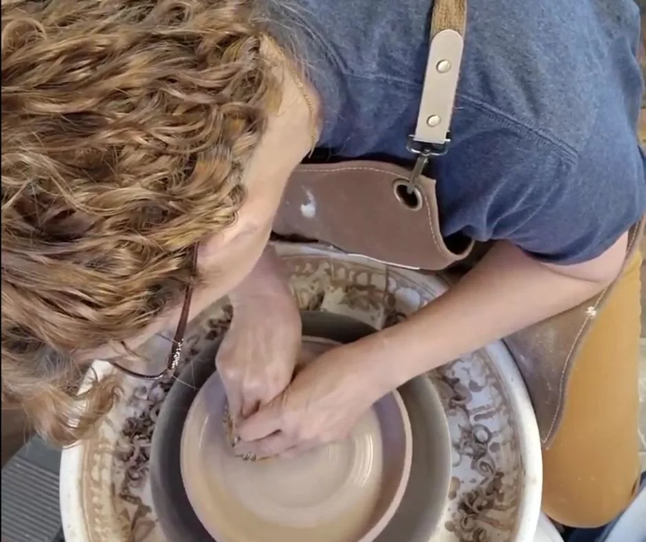 Faith-based therapist in Texas and Florida shaping clay on the pottery wheel, symbolizing the slow, intentional work of healing and restoration.