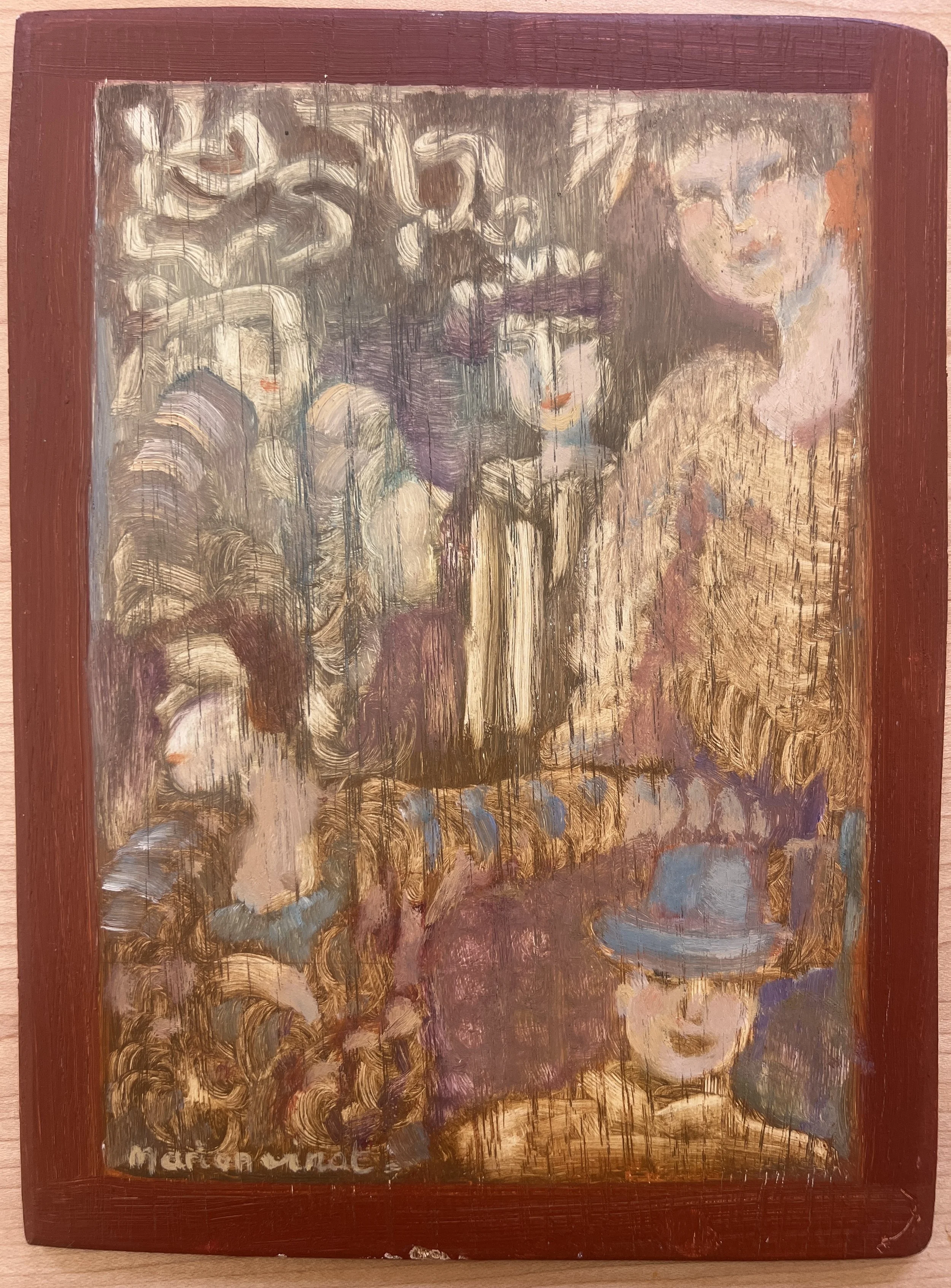 Divinely Charming 8 3/4” x 6 1/2” Oil on board Stockport Years, 1996