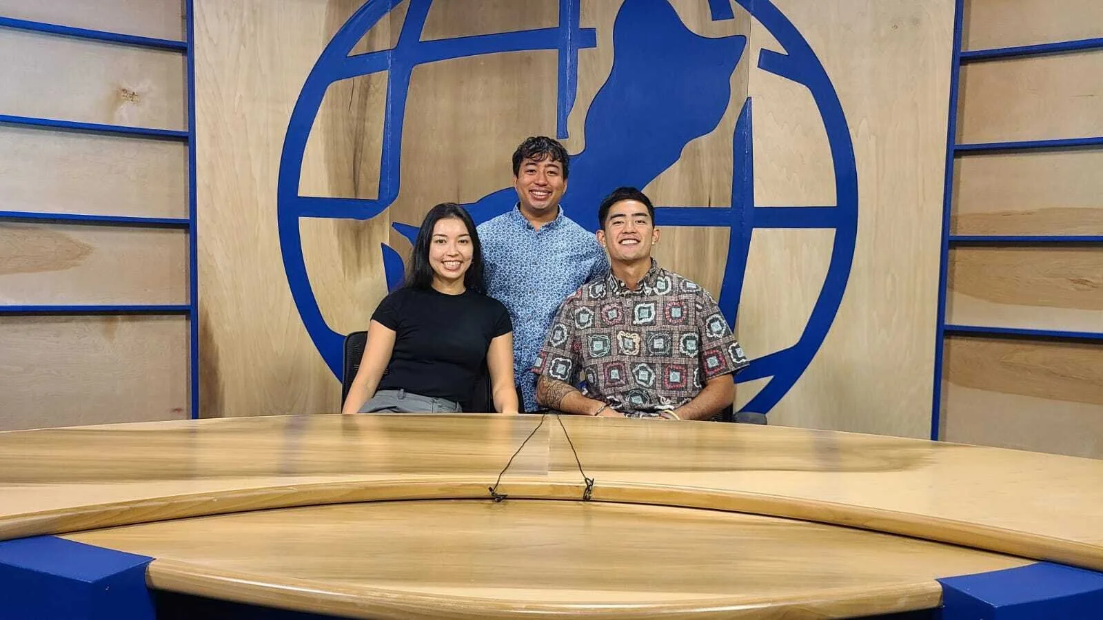 CJ Hattori, Morgan Quinley, and Mason Caldwell represent Chålan Åmte in KUAM news interview.