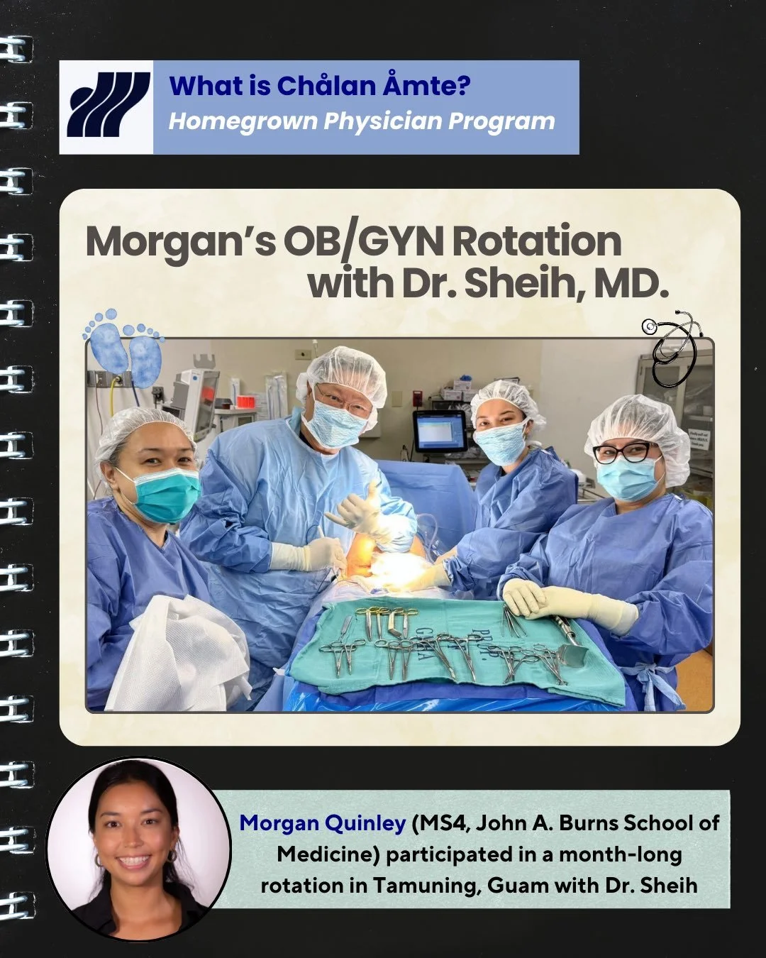 Welcome back to our ✨ What is Chalan Amte? series! ✨

This summer, Morgan Quinley (MS4) returned to Guam for a month-long rotation with Dr. Sheih. 

She reflects:
&ldquo;Caring for a diverse, tight-knit community reminded me why I went into medicine 