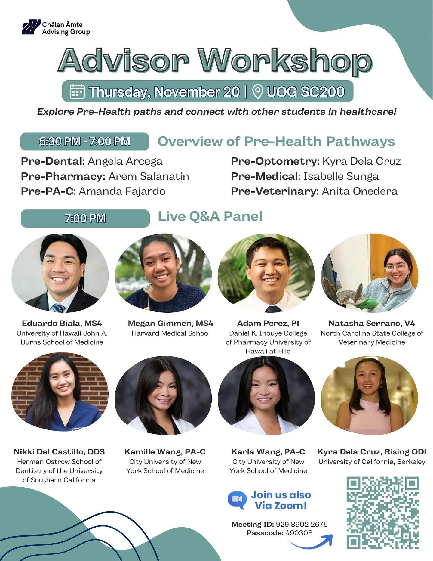 Ch&aring;lan &Aring;mte invites you to our very first Advisor Workshop, in collaboration with students from the UOG CNAS 🔱🌺

Learn what it takes to pursue a career in healthcare and discover the path that&rsquo;s right for you! From pre-med to pre-