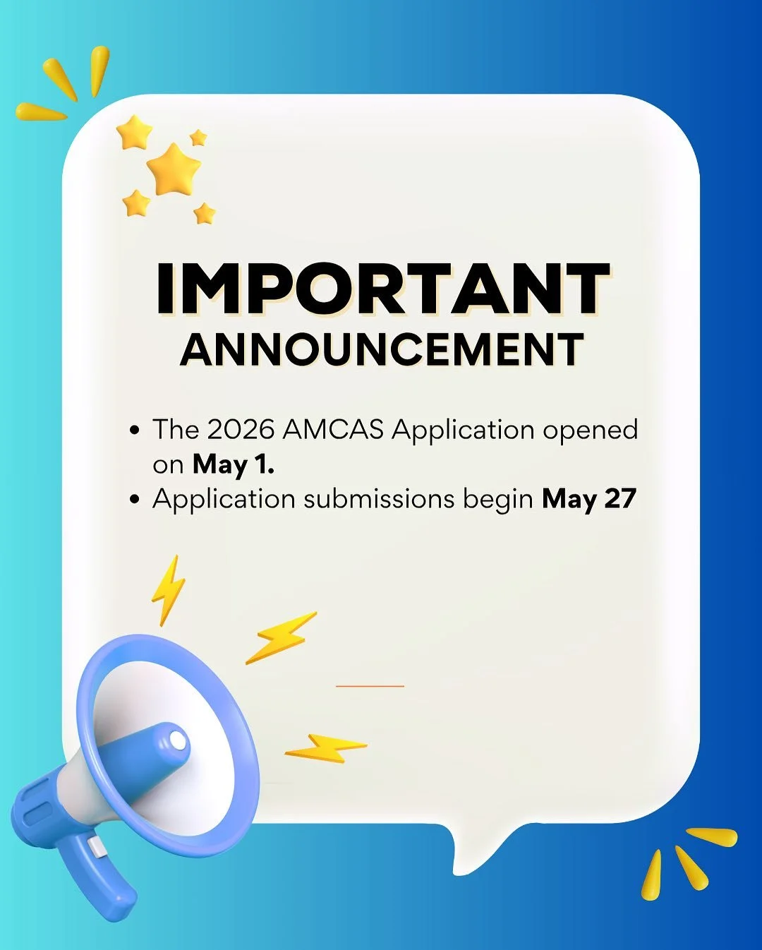 ‼️ Whether it&rsquo;s primary applications, secondaries, interviews, or anything else med school related&mdash;we are here to help! Check out our website or shoot us an email to chat with us about your pre-med needs. Good luck to everyone applying th