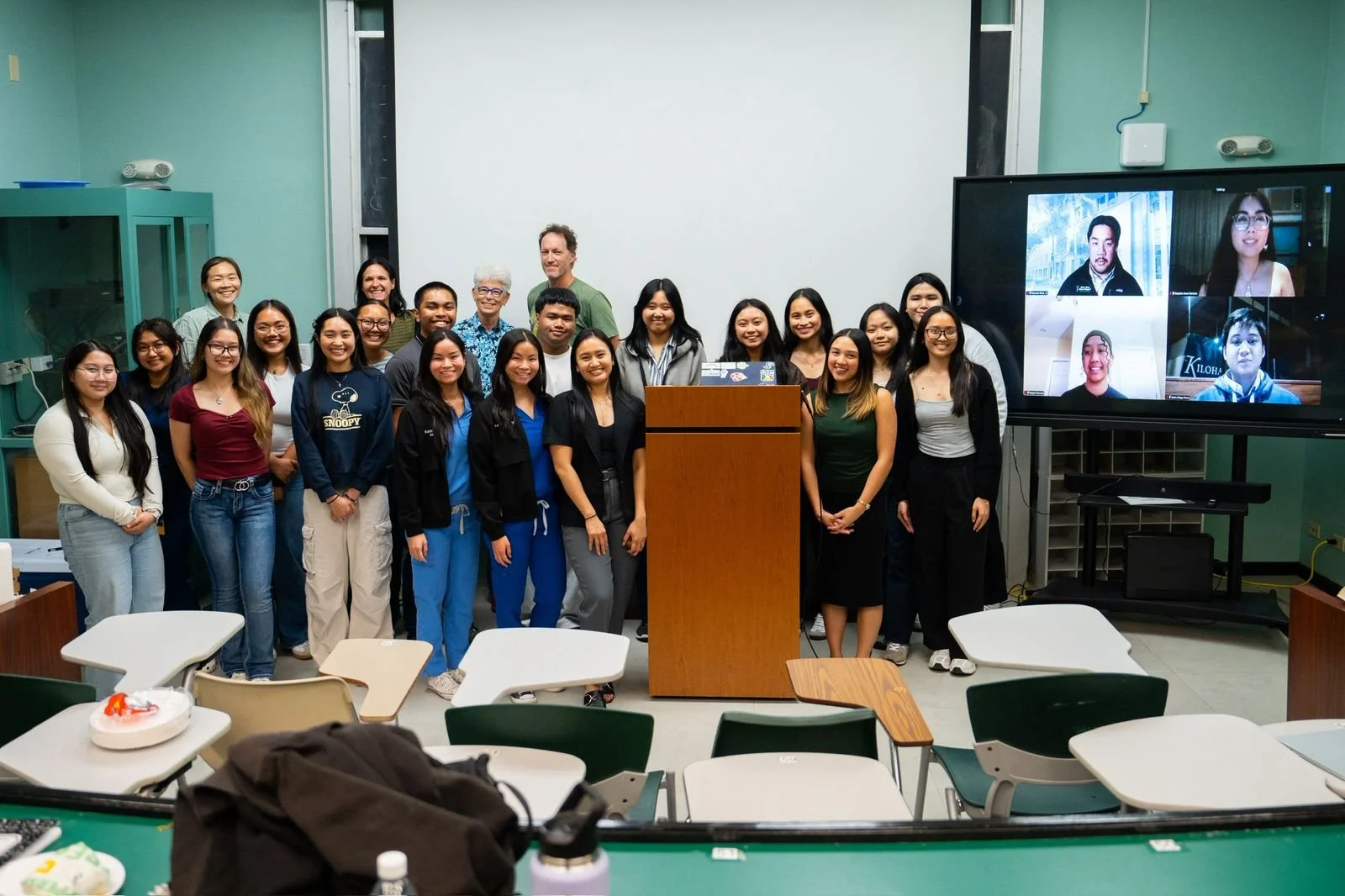 Karla Wang (PA), Kamille Wang (PA), Nikki Del Castillo (dentist), Anita Onedera (vet student), Natasha Serrano (vet student), Adam Perez (pharmacy student), Ed Biala (med student), Megan Gimmen (med student), and Kyra Dela Cruz (rising optometry stud
