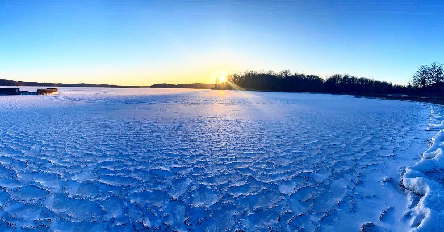 The extreme cold had me not wanting to be out in it. I overcame the resistance and allowed myself to experience awe at an almost 11,000 acre lake having frozen over. Experiencing awe gives us the sense of being small and insignificant in comparison t