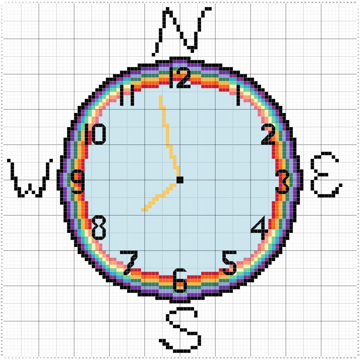 Rainbow Compass Clock