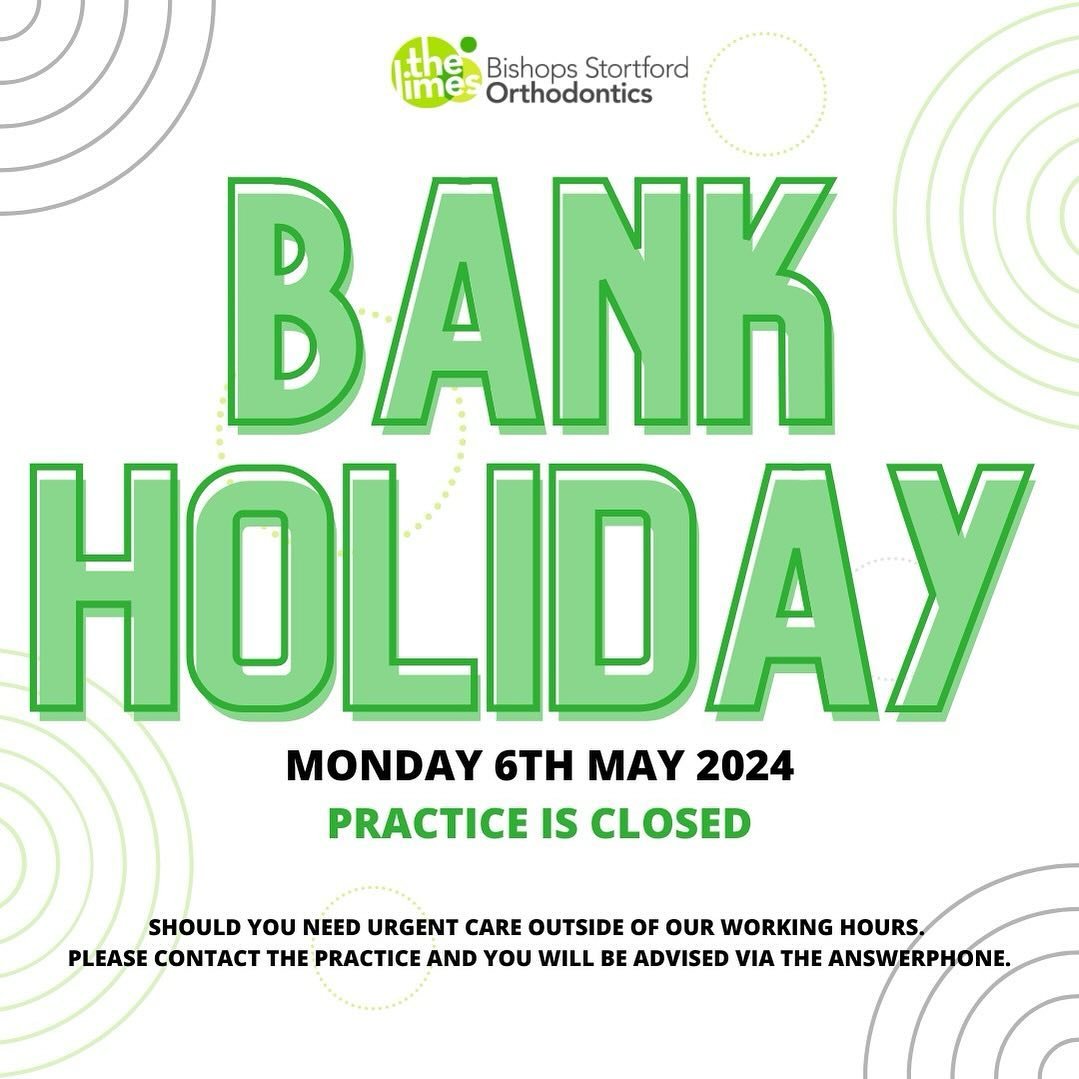 Should you need any urgent care, please call the practice and follow instructions on the answerphone. 

 #bankholiday #practiceclosed #thelimesorthodontics #thelimesortho #thelimesorthodontist