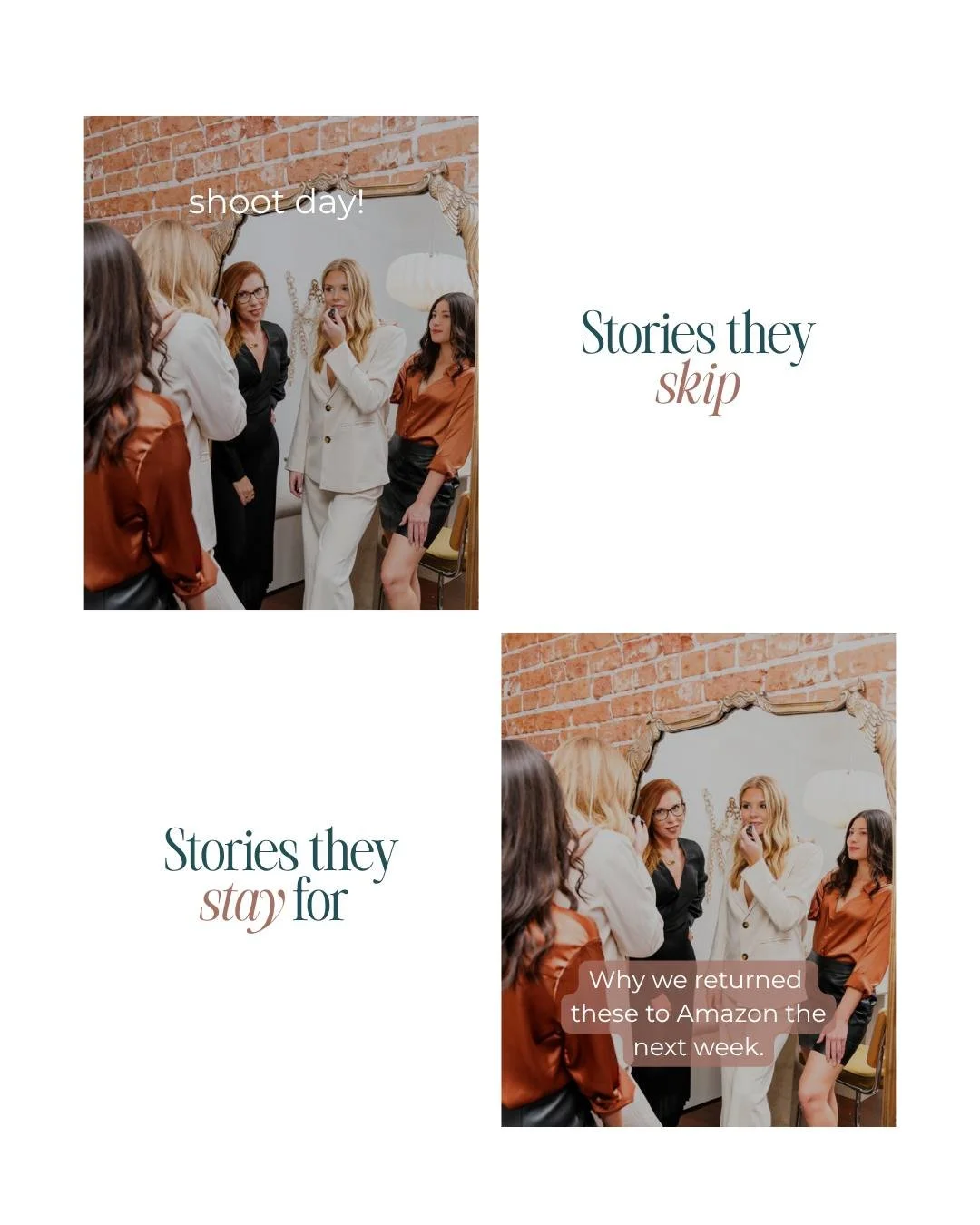 Most real estate agents are posting the version people skim.
The polished photo. The curated moment. And we get it... it looks niiiiiice and clean.

But the content people stay for usually has tension.
A decision. A mistake. A change of mindset. A hi