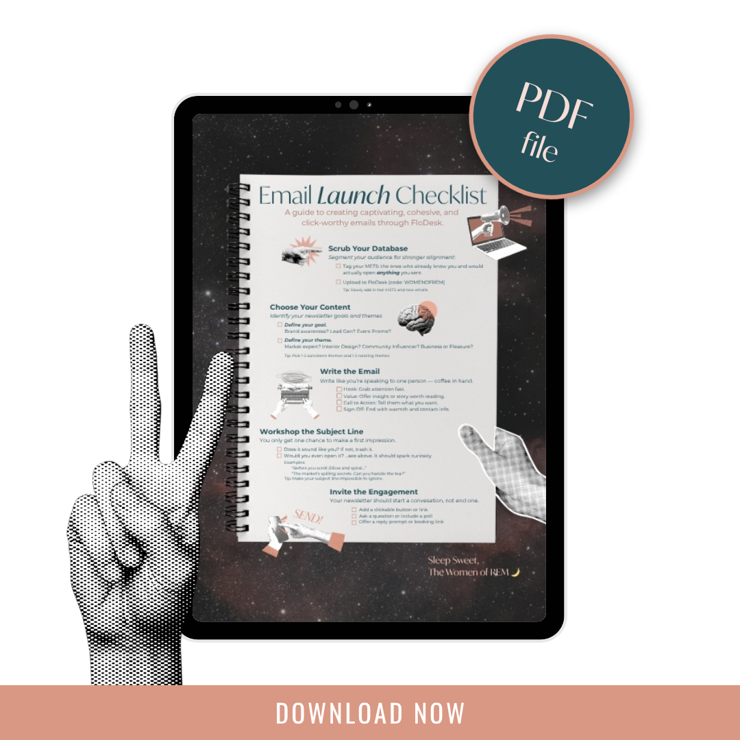 REM's Email Launch Checklist — a step-by-step guide for real estate agents to build their first list, write their first newsletter, and stay out of spam folders