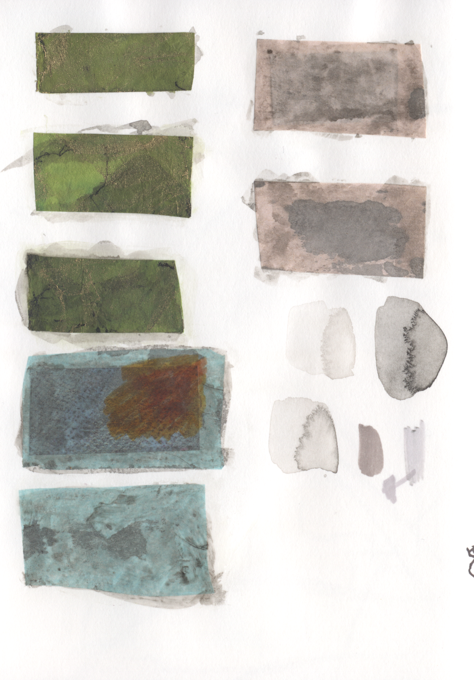  ideation phase and experimenting with texture and colour on different types of paper. 