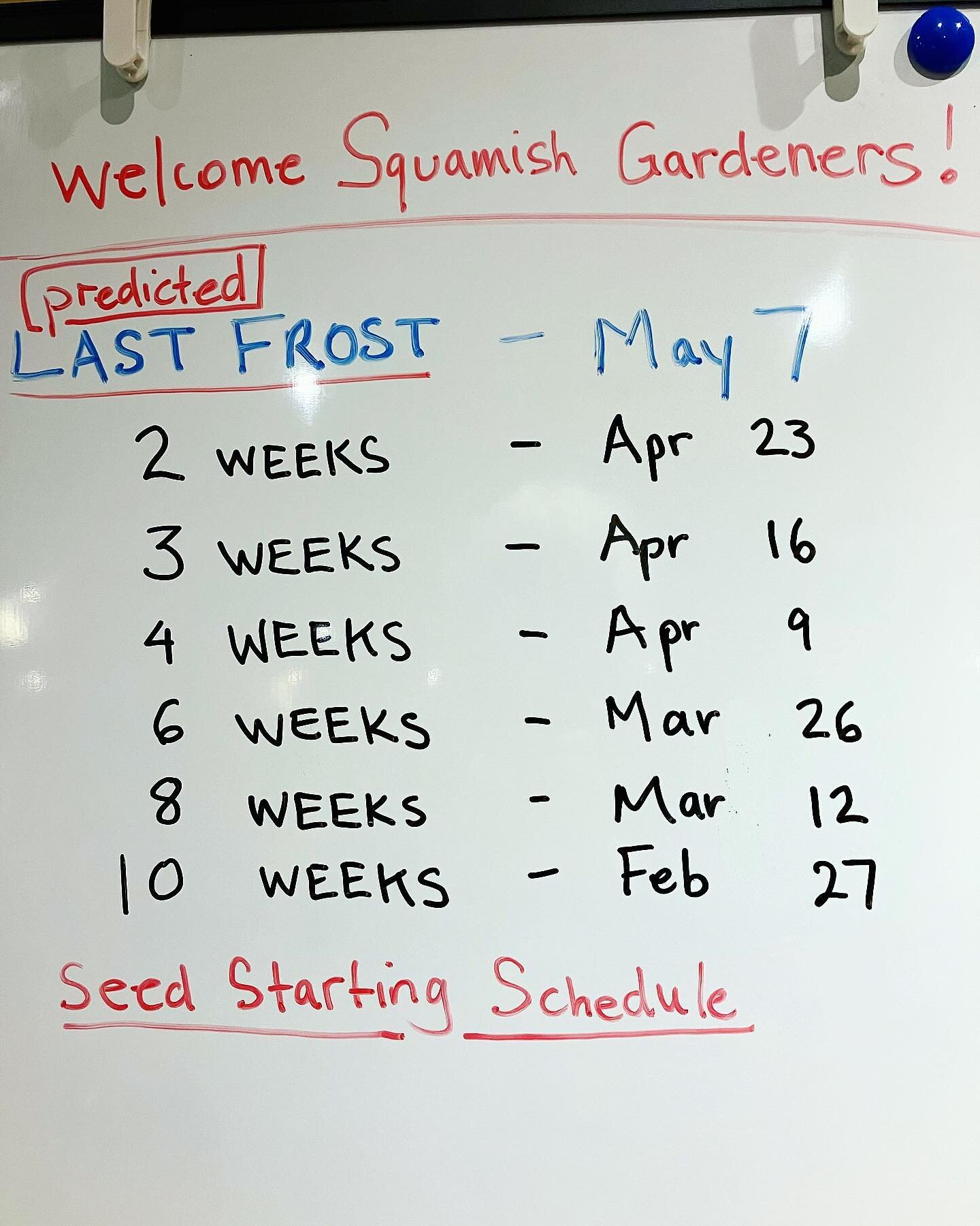 Goodbye winter, hello spring! We had a great #roundtable discussion at our latest #gardenclub meeting exchanging ideas and sharing #gardeningtips This handy chart was displayed to remind us it&rsquo;s #timetoplant ! #getplanting #seedstartingtime #ga