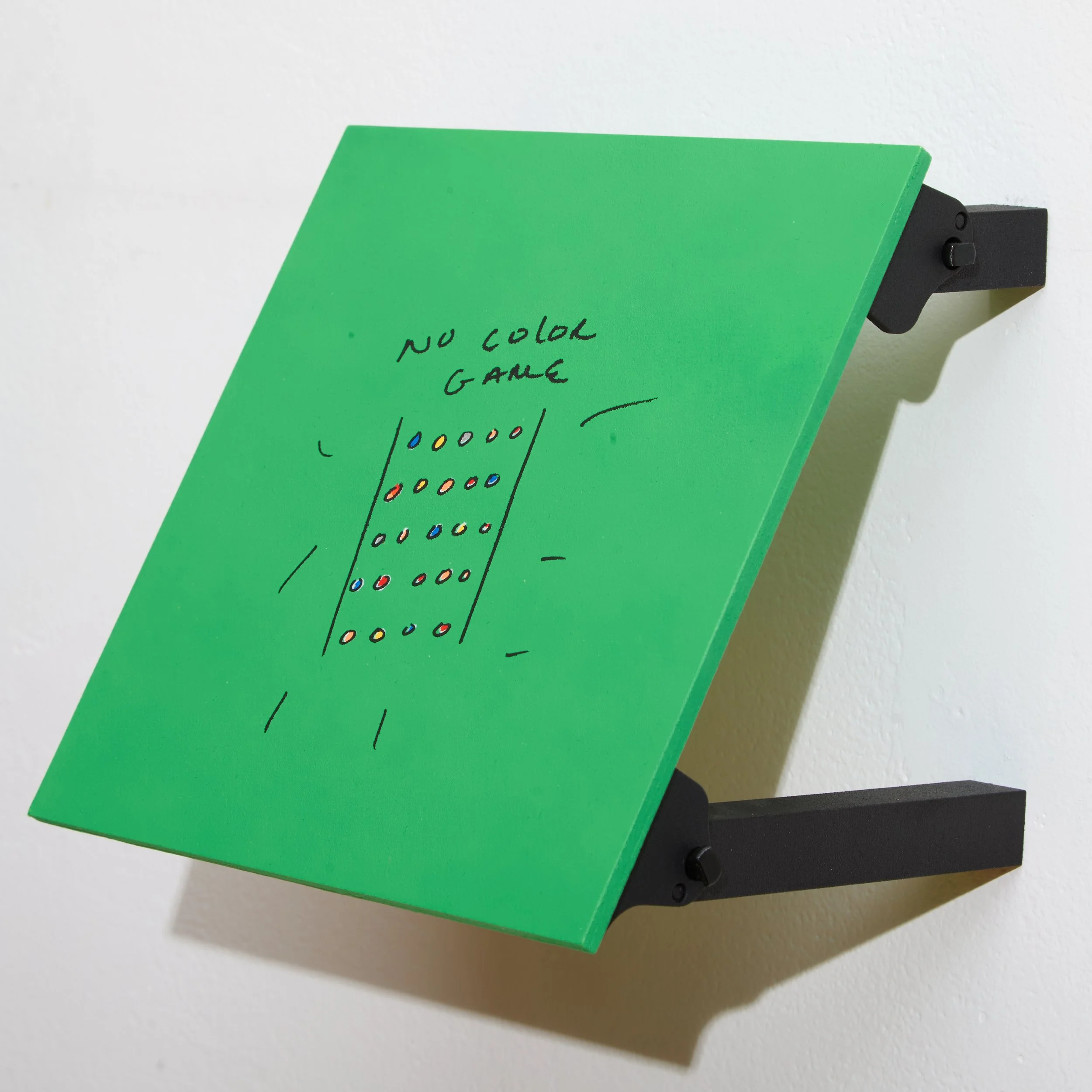 No Color Game - 2023, Acrylic & silkscreen on board, 3-D printed legs