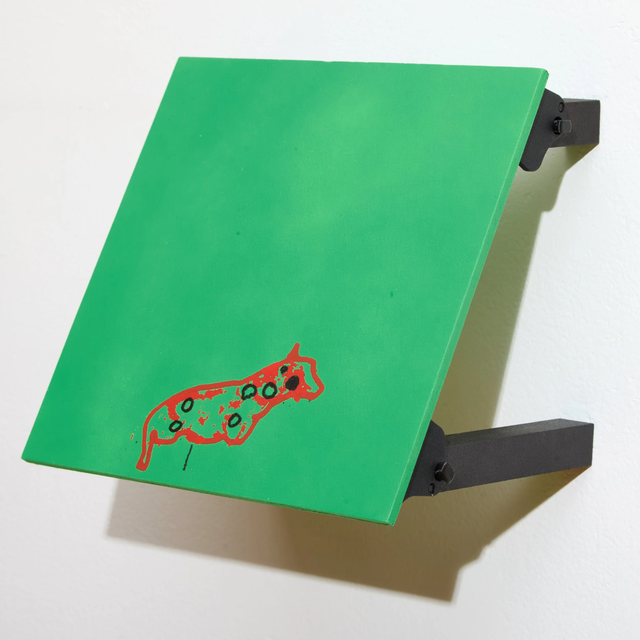 RedHorse - 2023, Acrylic & silkscreen on board, 3-D printed legs