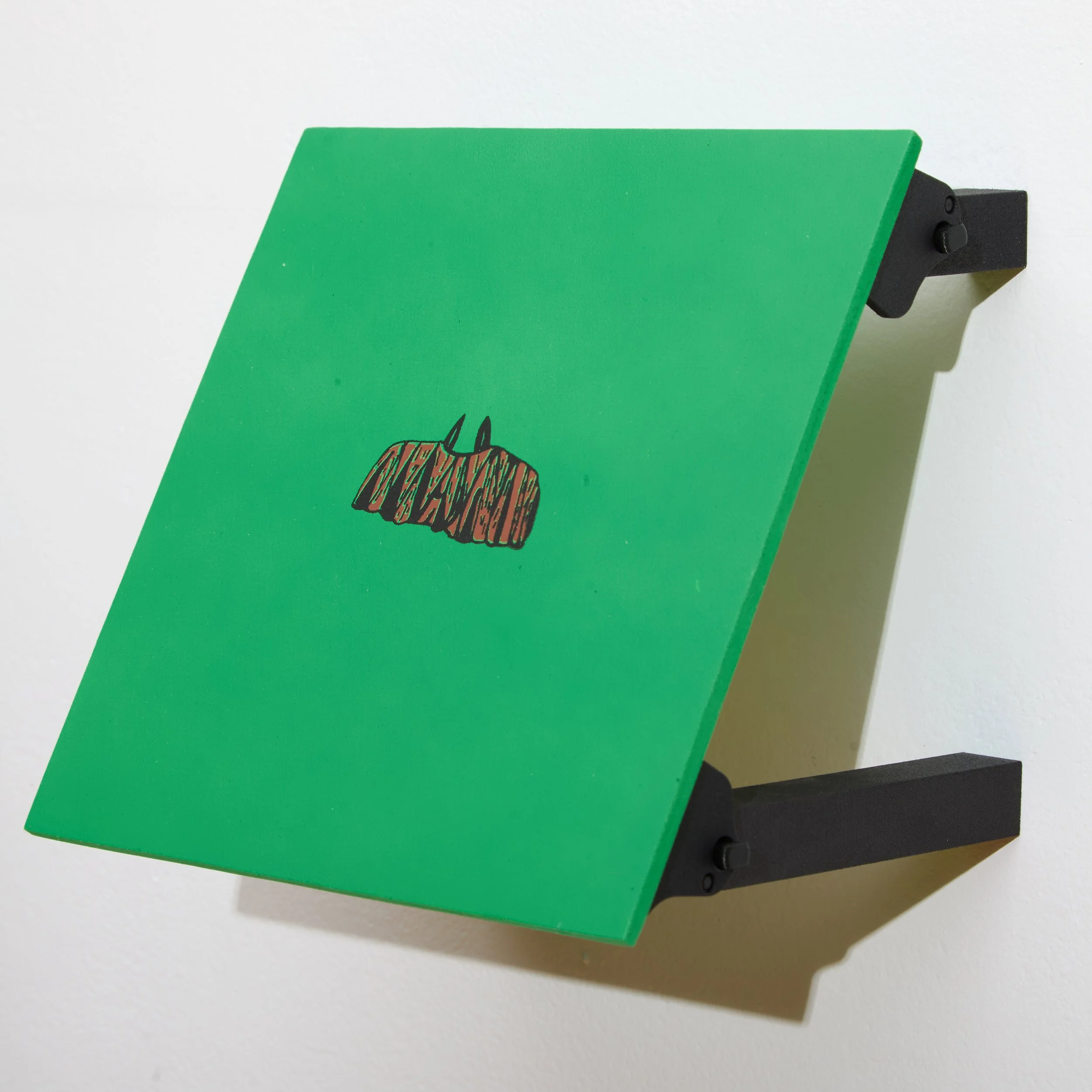 Berdstash - 2023, Acrylic & silkscreen on board, 3-D printed legs