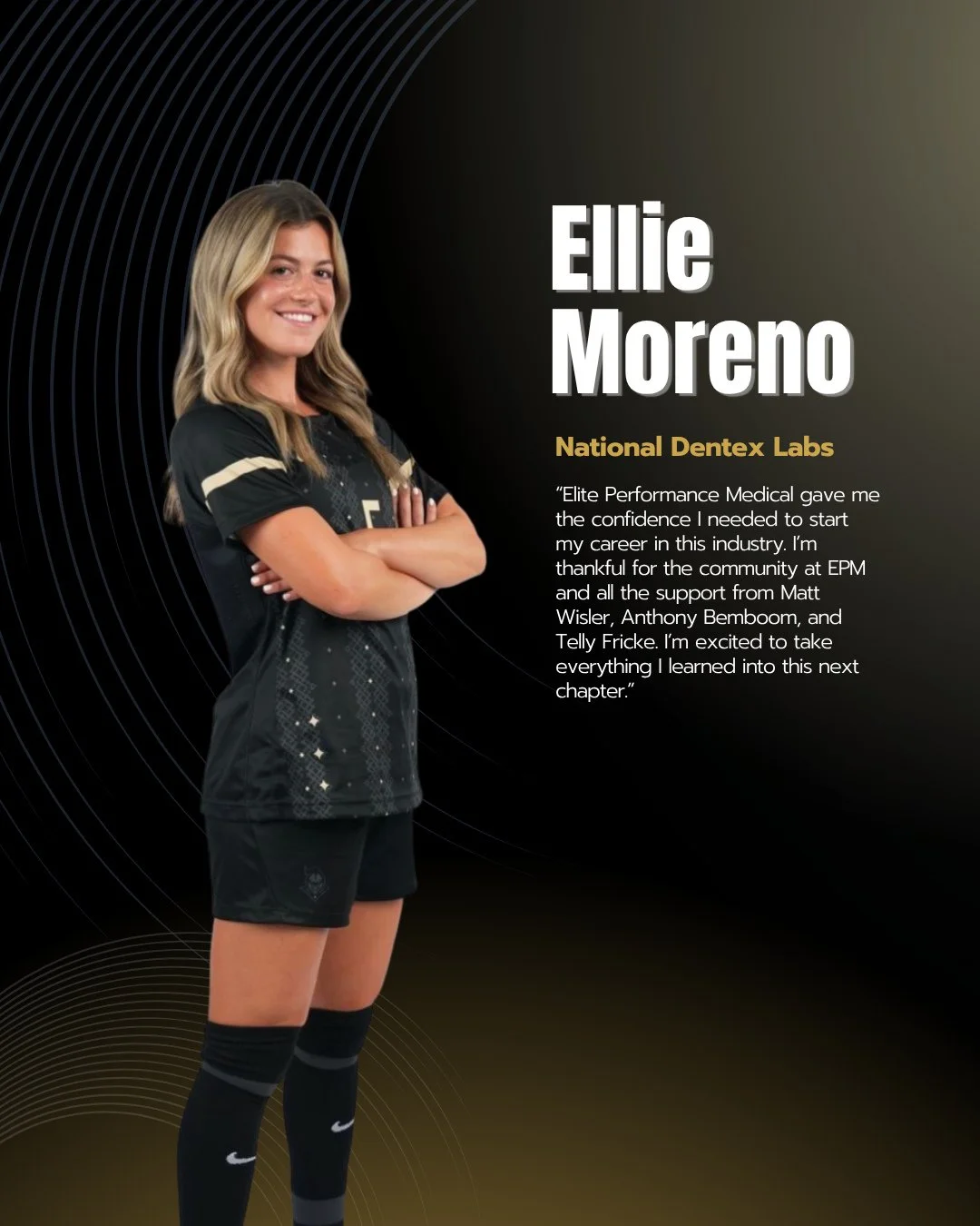 Another athlete placement! 🎉⚽️⁠
⁠
Congratulations to Ellie Moreno, who has officially accepted a position with National Dentex Labs (NDX) in Charlotte, NC!⁠
⁠
Ellie becomes the fourth EPM alum to join NDX, and we couldn&rsquo;t be more excited to wa