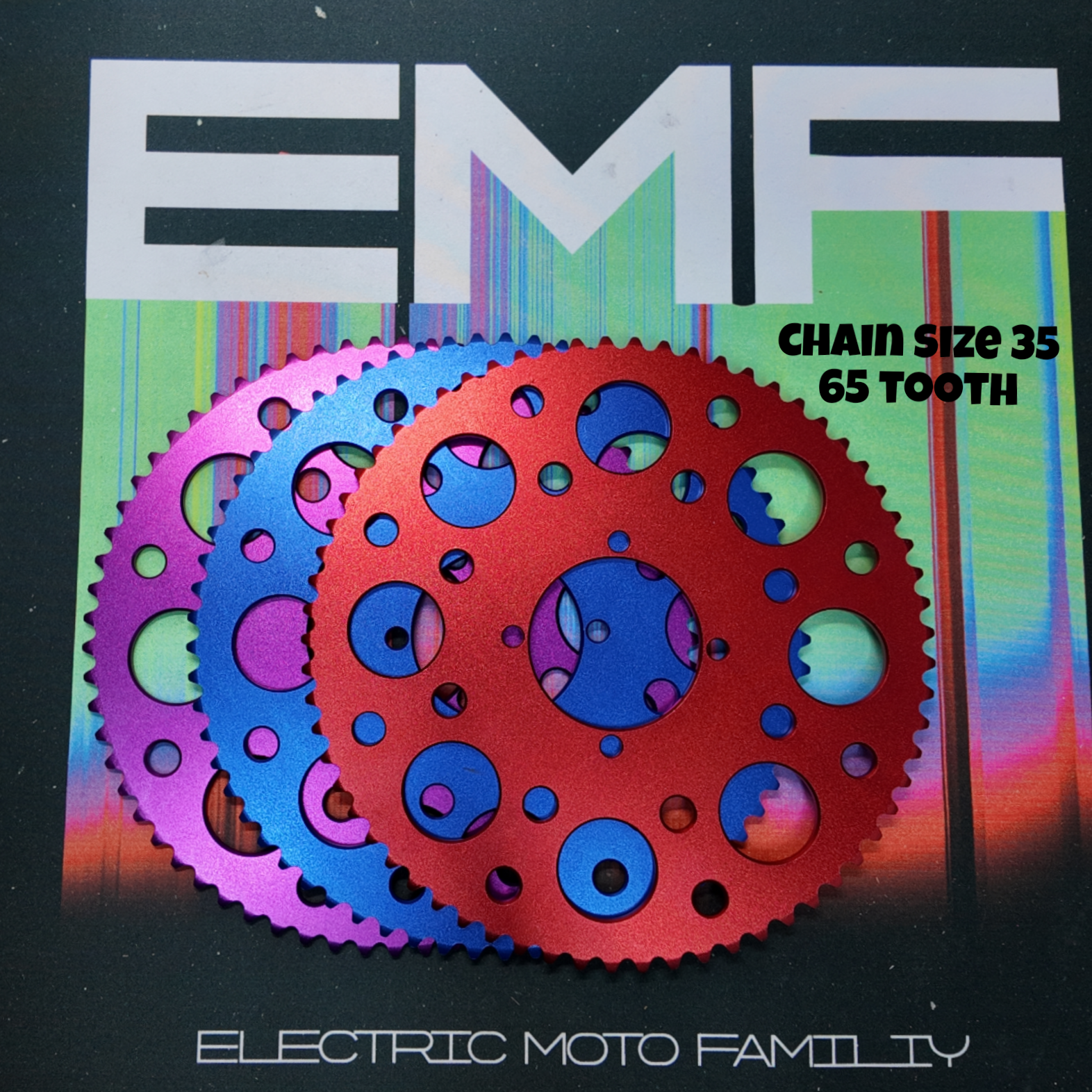 A black rear sprocket gear with 65 teeth for Razor MX500 MX650 SX500 MX350 RSF650    '#35 Rear Sprocket for Razor's 65 Tooth.' Sprocket For Razor Bolt On Razor Wheel