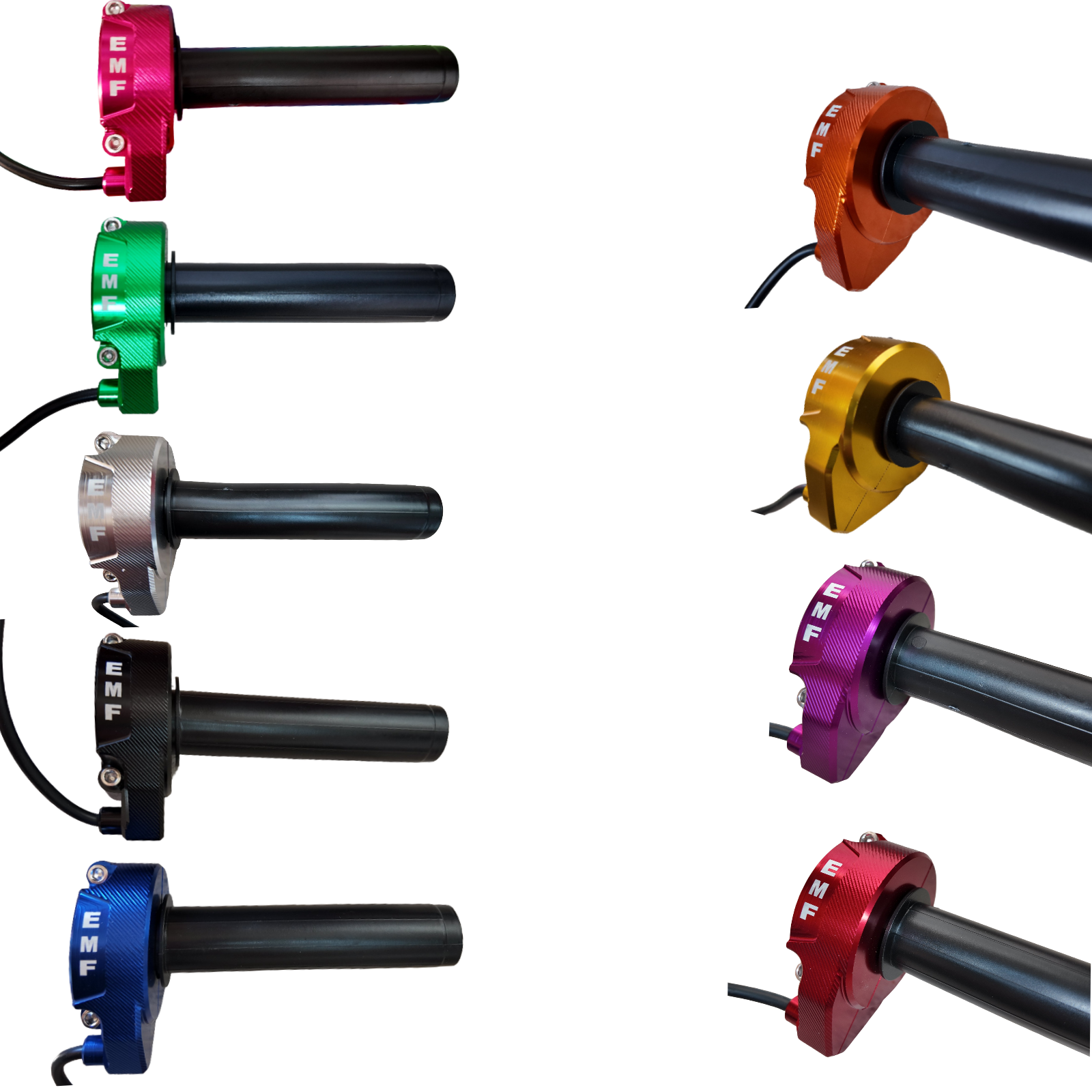 EMF CNC Colored Throttle Fardriver, Surron, E-Box, Vevor Plug & Play Surron Throttle for razor and Ebikes Slike Surrons 