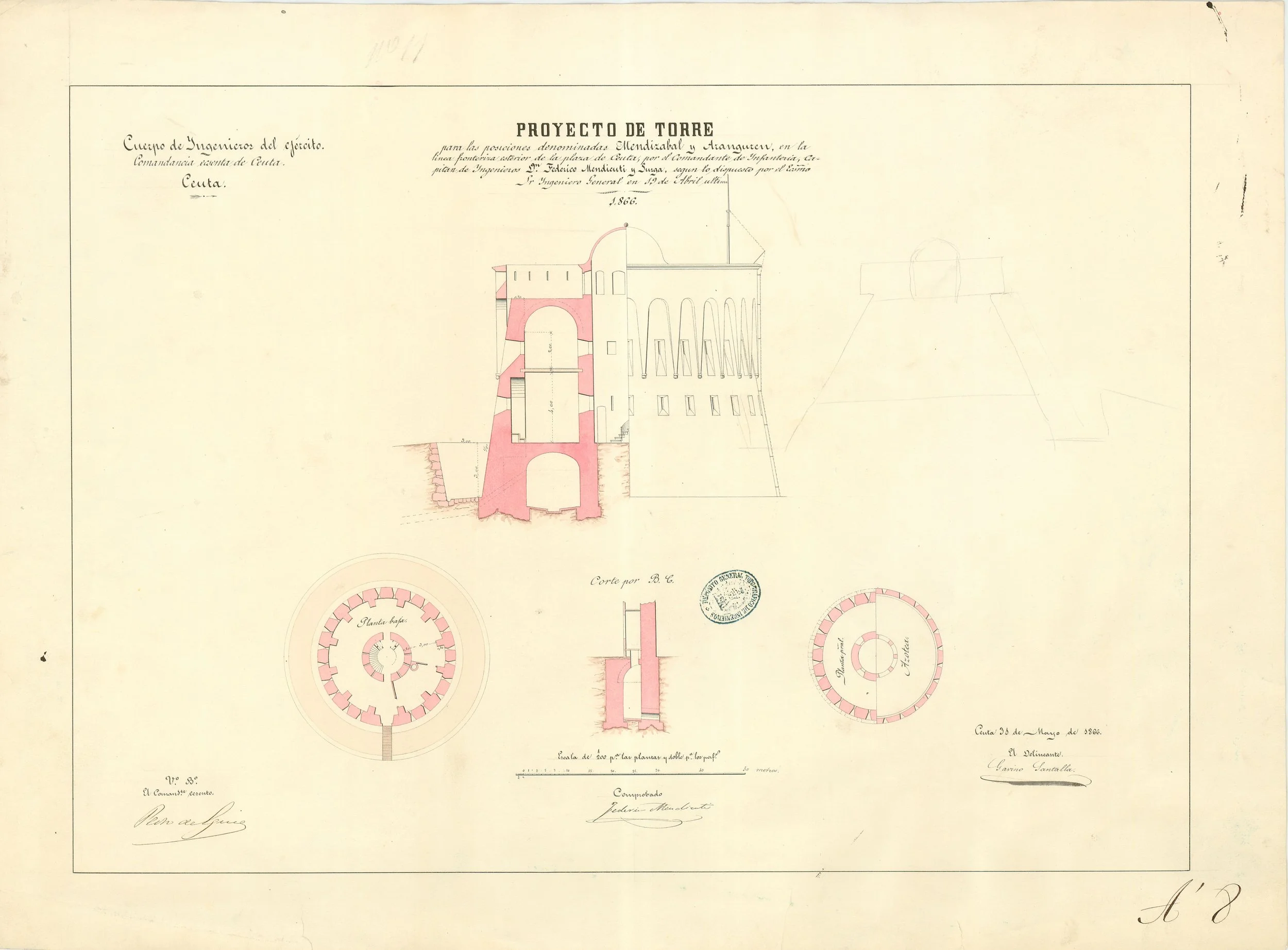 Proyecto de torre para las posiciones denominadas Mendizabal y Aranguren en linea fronteriza esterior ... (1866 mayo 31).jpg
