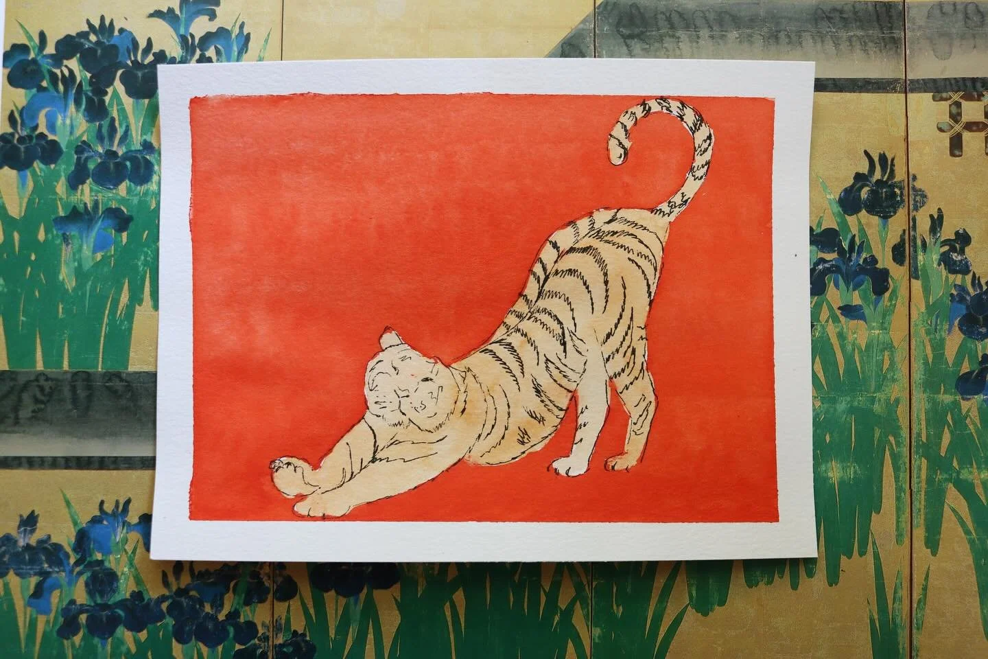 Big Stretch I. 8&rdquo;x6&rdquo; watercolor on paper. Recently shipped to its new home.