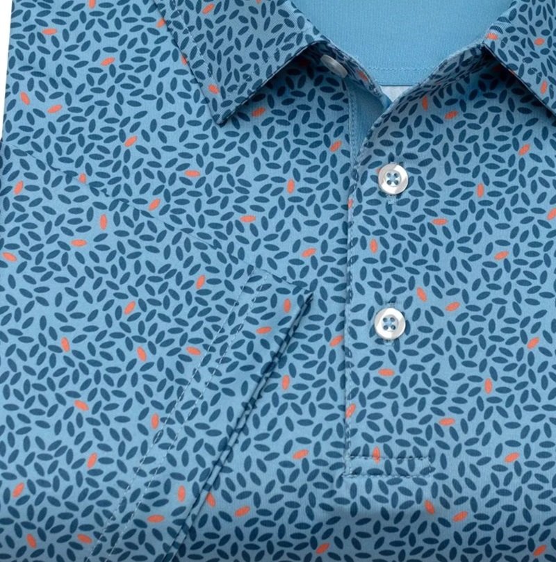 Men's Performance Polo - Captain Blue and Orange