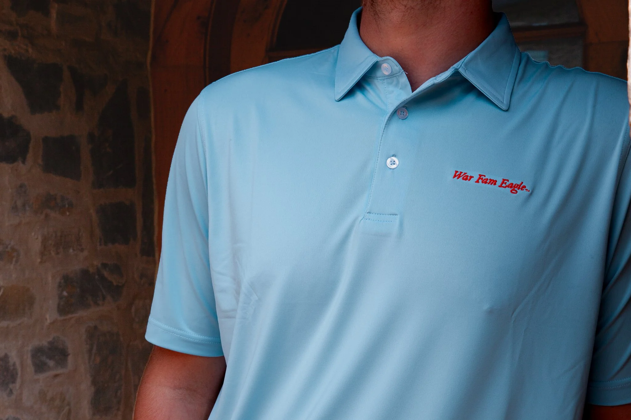 Men's Solid Performance Polo- Powder Blue