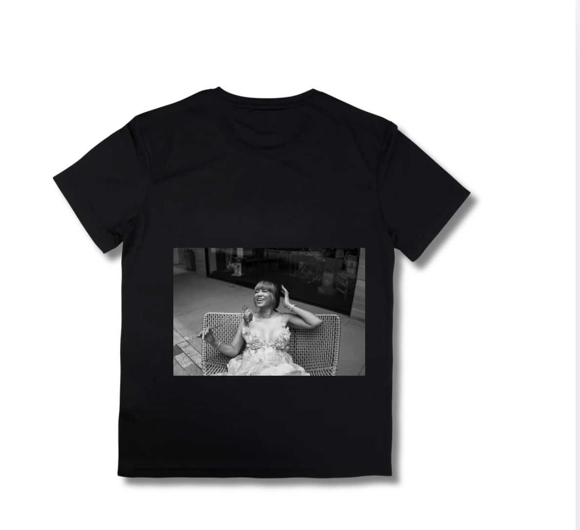 T Shirt: Black & White bench