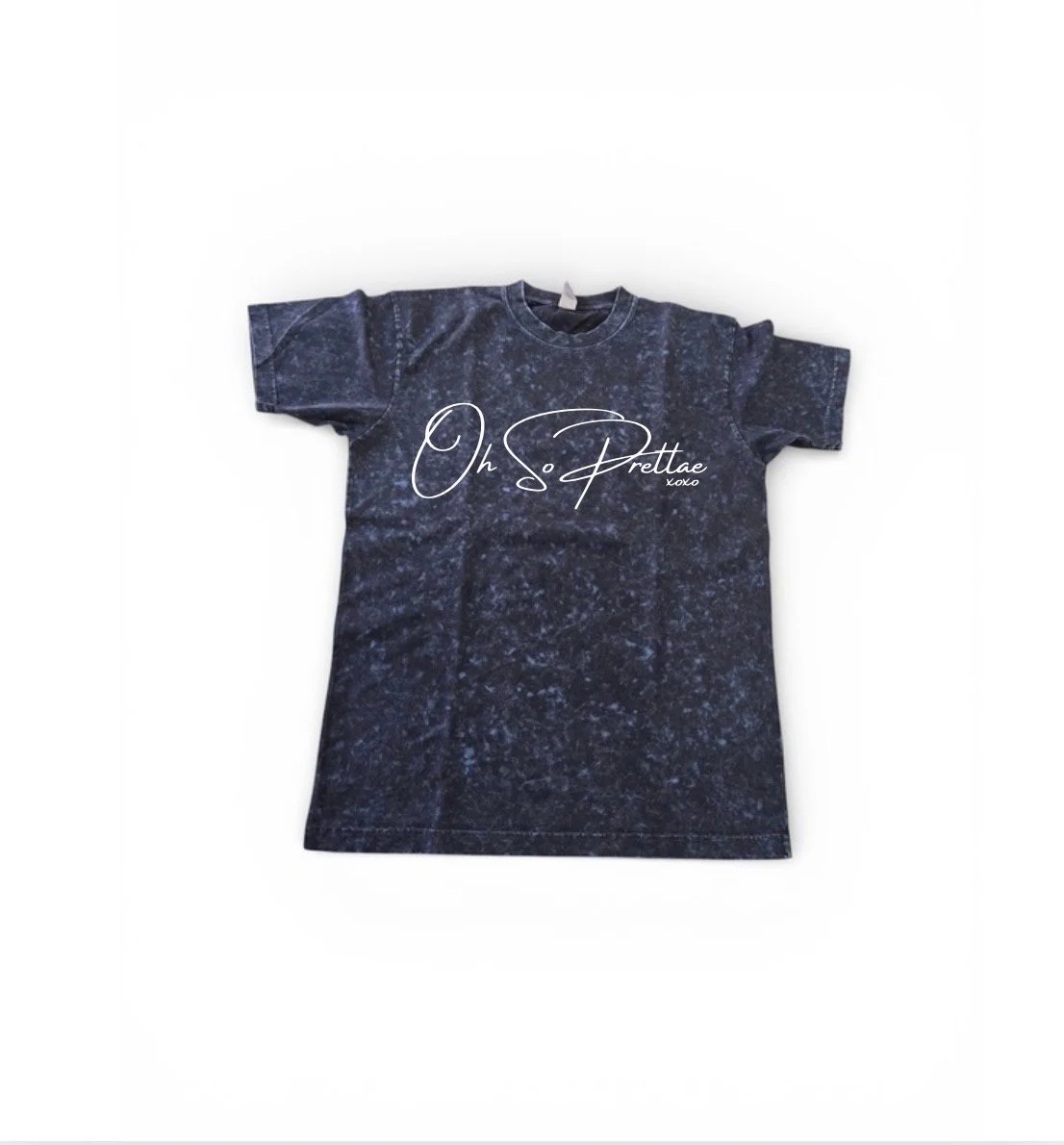 NAVY BLUE T SHIRT-MINERAL WASH