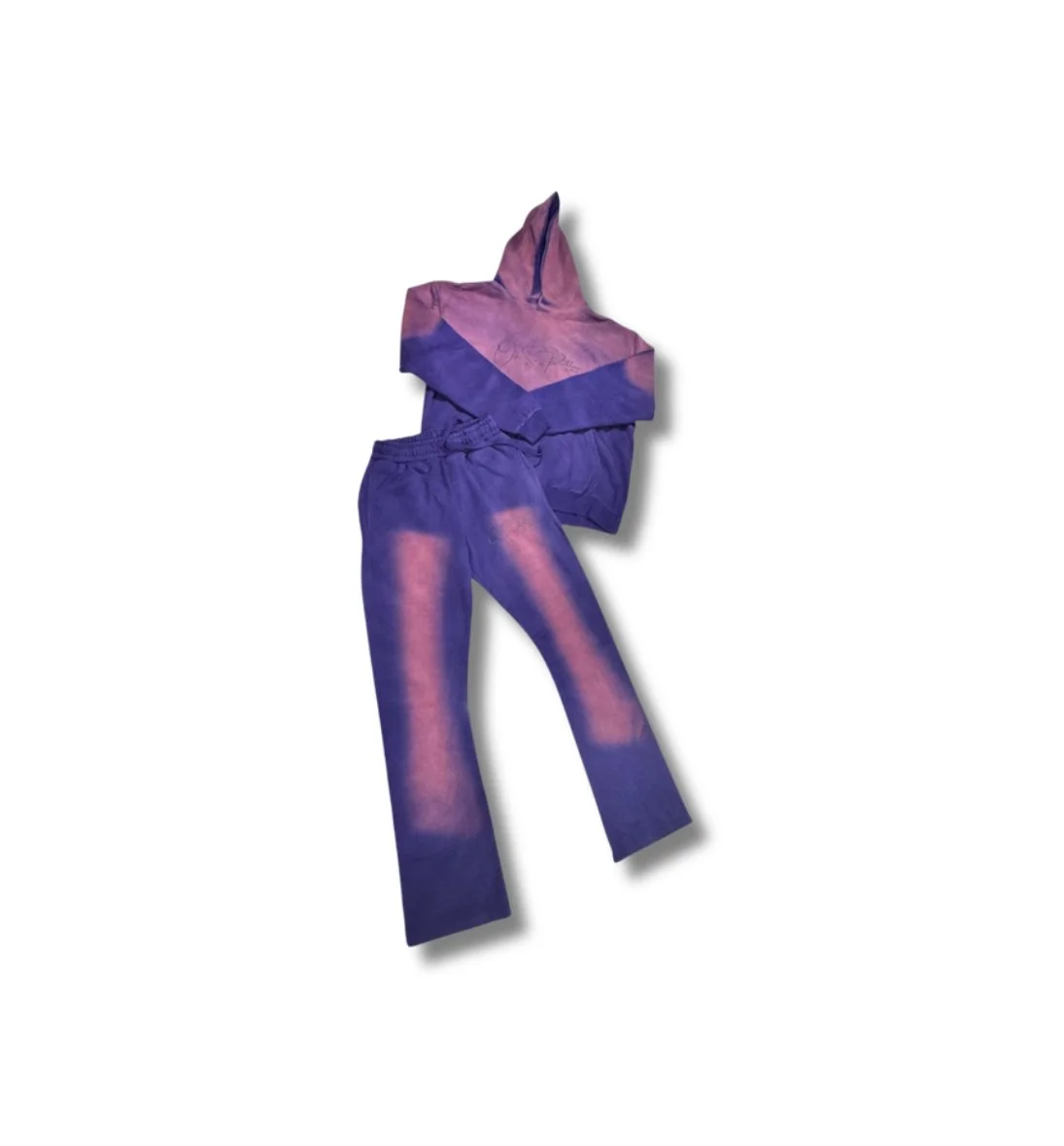Purple and pink OMBRE boot cut jogger/hoodie set