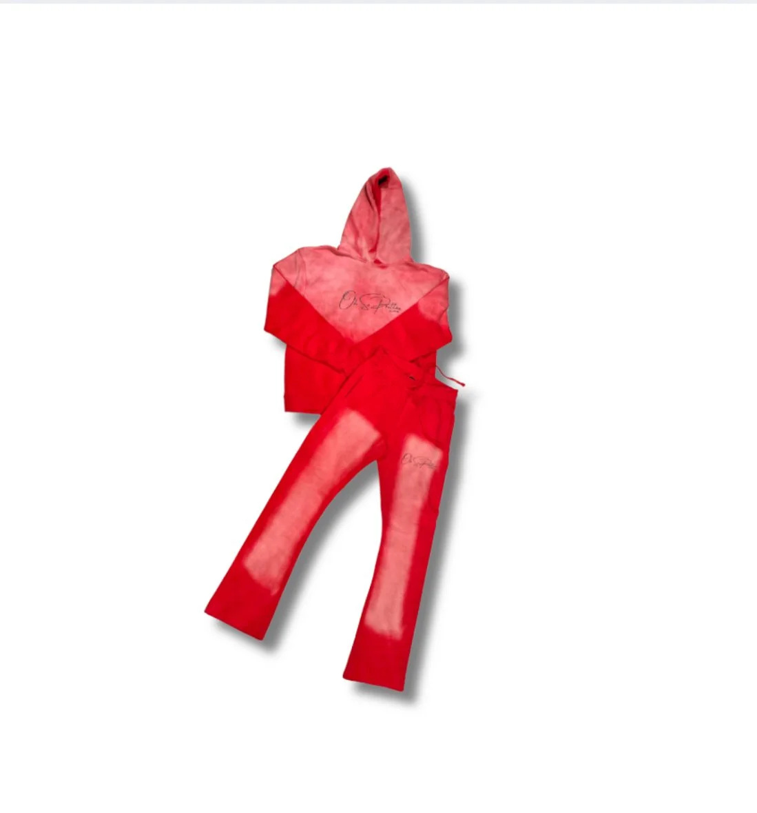 Red OMBRE boot cut jogger/hoodie set