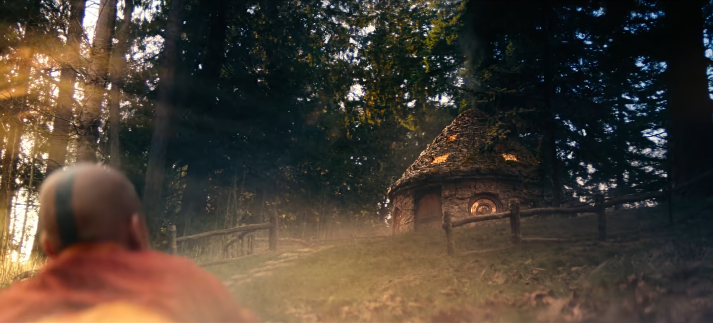 EXT. HUT - PRODUCTION STILL