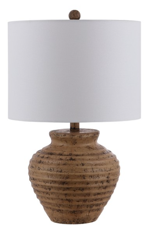 Textured Polyresin Table Lamp
