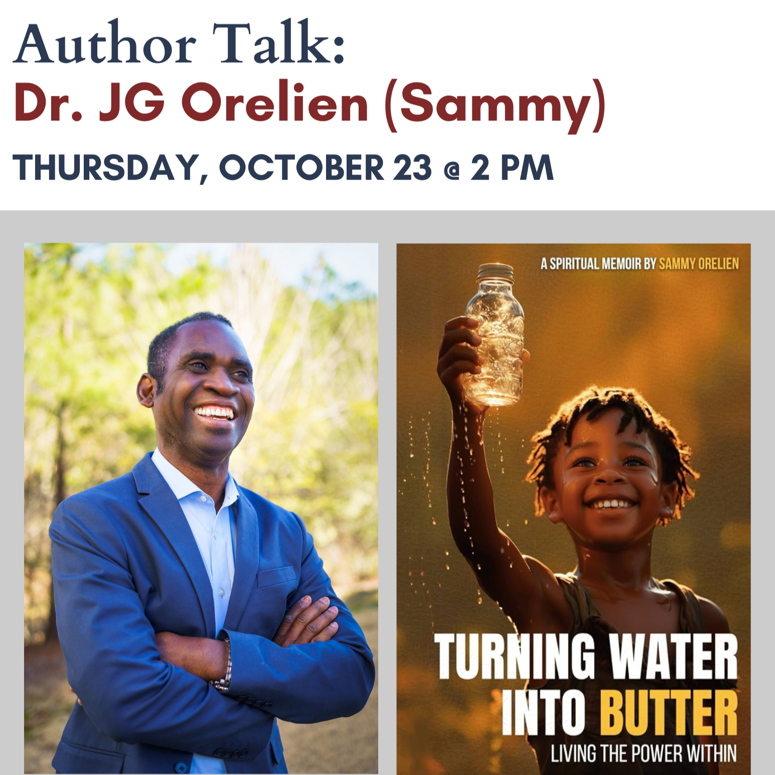 Author Talk: Dr. JG Orelien (Sammy)