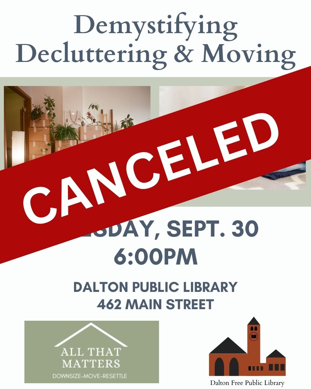 Demystifying Decluttering & Moving - CANCELED
