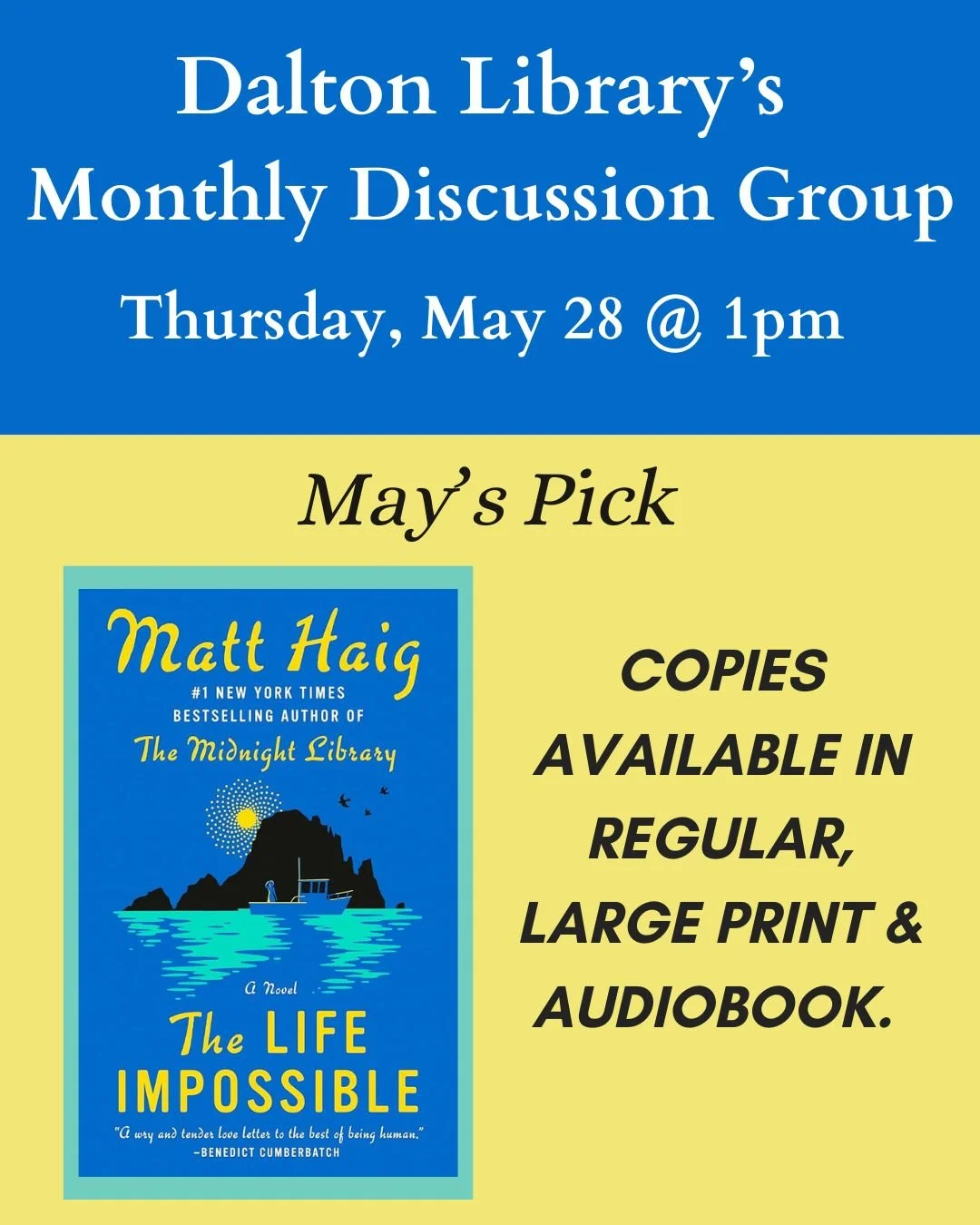 May Book Discussion: The Life Impossible by Matt Haig